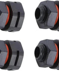 Rock Solid IP68 Waterproof Breather Screw M12x1.5 Air Vent Pressure Reducing Valve Dual Port in black, pack of 4, close-up view.