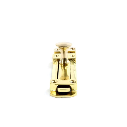 Front view of 6 Inch Brass Slide Bolt Door Latch With Mounting Hardware For Interior Or Exterior Doors Heavy Duty Rust Resistant Smooth Sliding Easy Install