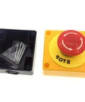 Red Built Tough Emergency Stop Mushroom Push Button Switch 660V 10A DPST Latching Control Button with plastic shell and screws