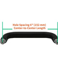 Back To Back Glass Shower Door Handle For 1/4 To 1/2 Inch Thick Glass, Matte Black 304 Stainless Steel, 6 Inch Center Mounting