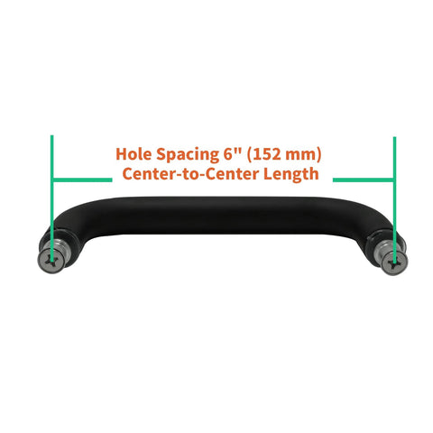 Back To Back Glass Shower Door Handle For 1/4 To 1/2 Inch Thick Glass, Matte Black 304 Stainless Steel, 6 Inch Center Mounting