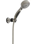 9 Spray Handheld Shower Head With Hose Touch Clean Wall Mount Kit Stainless Steel Finish, showing shower head and hose detail.