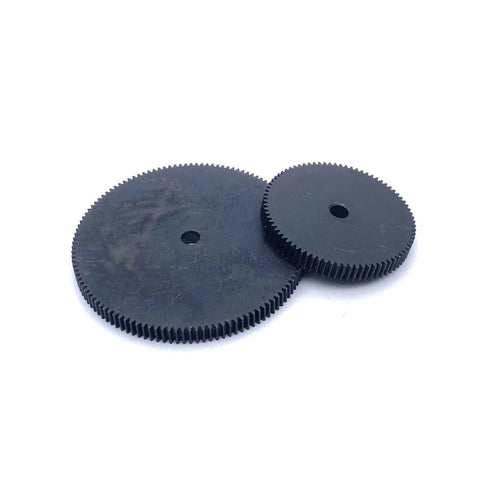 Heavy Duty Motor Pinion Gear Set 0.5M Pitch With 20 38 55 70 80 100 120 Teeth 5mm Shaft Spur Gear For DIY Motors And Gearboxes Low Noise And Wear Resistant, showing side-by-side gears