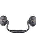 4 Pack Antique Iron Black Drawer Pulls Droop Bail Handles for Kitchen Cabinets and Furniture Doors 102mm Center To Center Zinc Alloy