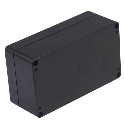 Side view of IP65 Waterproof Junction Box For DIY Electronics Projects In ABS Plastic Built Tough Weatherproof Enclosure Black Electrical Box 6.22 X 3.54 X 2.36 Inches For Outdoor Indoor Wiring Dust And Rain Safe