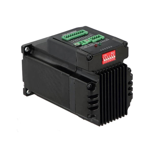 Nema23 Closed Loop Stepper Motor With Integrated Digital Hybrid Servo Drive System, black casing, connectors visible
