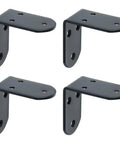 Rock Solid Four Piece L Angle Brackets For Wood Cabinets And Shelving Units Heavy Duty Stainless Steel Corner Supports in black