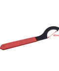 ER32 Hook Wrench Spanner For Collet Chuck Lathe CNC Milling Precision High Carbon Steel Tool with red grip, side view