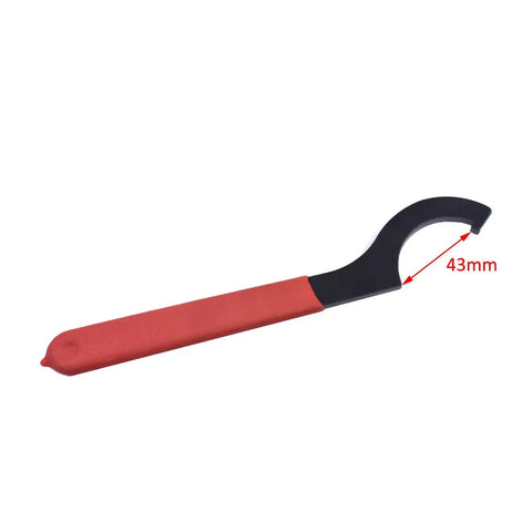ER32 Hook Wrench Spanner For Collet Chuck Lathe CNC Milling Precision High Carbon Steel Tool with red grip, side view