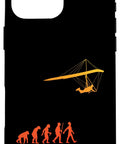 Hang Glider Art Case For IPhone 16 Pro Max with evolution graphic and hang glider design, protective case for outdoor flyers.
