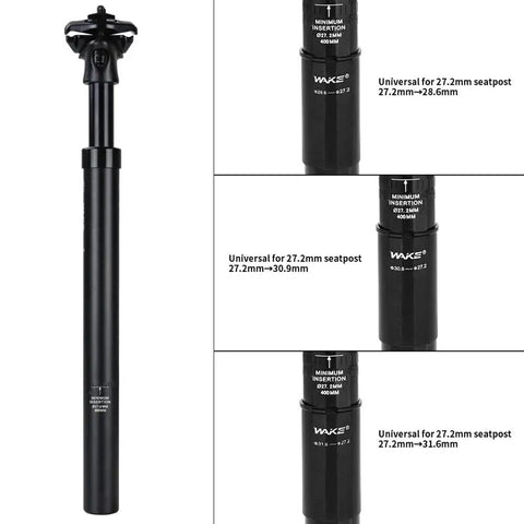 Suspension Bike Seat Post 27.2x350mm With Shock Absorber Built To Soak Up Bumps Aluminum Alloy MTB Road BMX Seatpost Kit With 3 Spacer Sizes