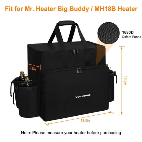 Big Buddy Propane Heater Carry Bag With Water Resistant Shell, Multiple Pockets And Anti Slip Bottom, Fits Mr Heater MH18B