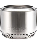 Yukon 27 Inch Stainless Steel Fire Pit with stand, showcasing durable design for outdoor camping and bonfires.