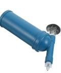 80cc Manual Grease Gun With Precision Locking Nozzle, blue body, angled view showing nozzle and spring, portable and durable design