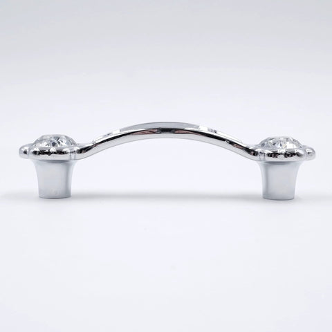 Crystal Glass Daisy Cabinet Pulls 4 Pack Chrome Finish Inlaid With Shining Clear Glass 3 Inch Center To Center Hole Spacing