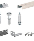 Closet Door Hardware Kit For Two Folding Panels With A 29 Inch Ceiling Track Cut To Fit Opening Supports Up To Thirty Lbs Per Door