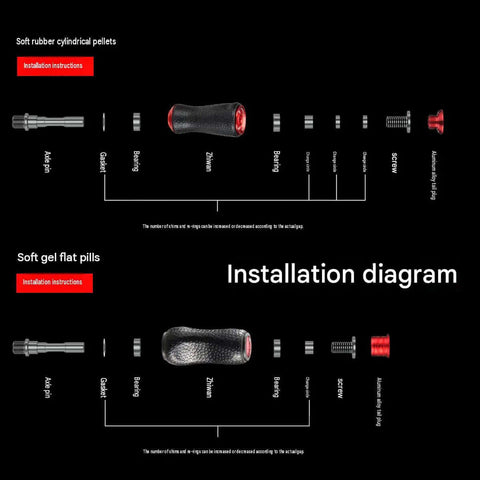 Upgrade Your Fishing Game With These Soft Rubber Handle Knobs For Spinning And Baitcasting Reels Featuring Ultra Light Bearings And Anti Slip Grip For Better Bass And Trout Handling installation diagram