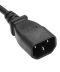 Dang Solid 9.8 Foot C14 To C5 Power Extension Cord With Snug Molded Fit For Computers Monitors And Desk Setups plug close-up view.