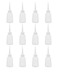 Clear Glue Applicator Bottles 12 Pack With Leakproof Design And Precision Needle Tip Squeeze Bottles For Repairs Crafting And DIY Projects Transparent Body For Quick Status Checks, front view