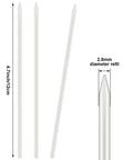 24 Pack 2.8mm Dry Graphite Refills For Deep Hole Mechanical Pencils Carpenter Woodworking Scriber Leads Construction Pencil Replacements White 24 Pieces, showing close-up of refill dimensions.