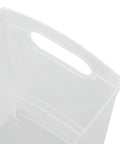 Top view of a Slick 12 Quart Clear Storage Bin With Built In Carry Handles, ideal for pantry and home organization.