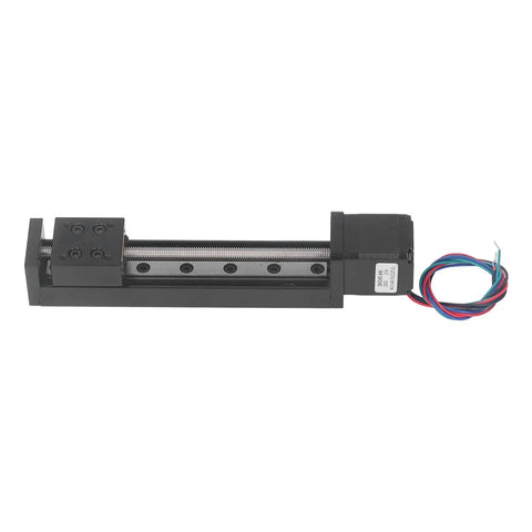 100mm Stroke Linear Slide Table with NEMA 11 Stepper Motor on durable alloy base for DIY CNC router motion control