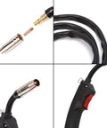 Collage of 10 Foot MIG Weld Gun Torch Stinger Replacement showing nozzle, cable, and handle. Compatible with Chicago Electric MIG Welder 100A.