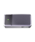 Next Level M.2 NVMe 2280 Hard Drive Enclosure With Thunderbolt 5 Hookup, sleek design, silver casing, top view.
