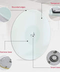 Go To Kitchen Must Have Large Lazy Susan Serving Turntable With Glass Top And Smooth Aluminum Bearing, detailed components.
