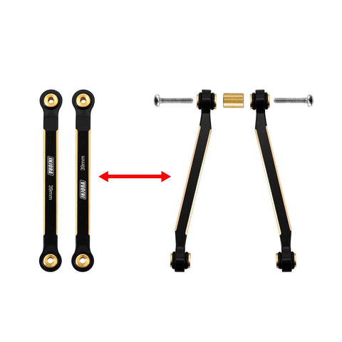 Brass High Clearance Four Link Set For SCX24 Gladiator Power Wagon Heavy Brass Links For Durability Lowers Center Of Gravity To Boost Stability Moves Links Away From Driveshaft To Prevent Rubbing Reduces Axle Wrap And Unwanted Steering For Smoother, 39mm links