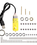 Components of 3 Axis Tourbillon Model Kit and USB cable for Lab Aircraft Engine 3D Printer Parts, lightweight and maker friendly.