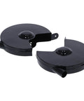 Black High Speed Steel Grinder Wheel Guard Heavy Duty Protective Cover Set shown with two black covers