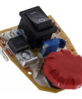 Multicolored Multi Tool PCB Assembly Replacement Kit For 90580671 PCE605K with toggle switch and red knob on circuit board.