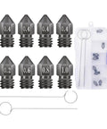 Beefed Up Hardened Steel MK8 3D Printer Nozzles Set With Storage Box And Handy Tools, 0.2mm 0.4mm 0.6mm 0.8mm 1.0mm