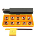 11 Pieces RPMT10T3 MOE Indexable Carbide Milling Inserts Kit With SRDPN1616H10 Tool Holder And T15 Wrench