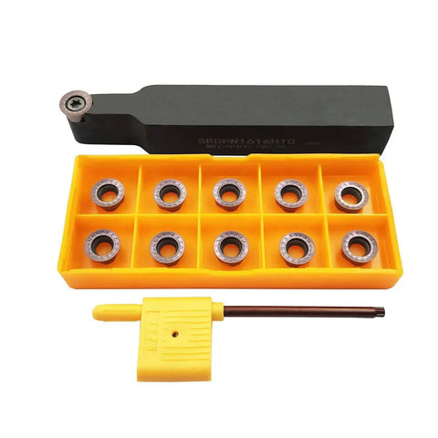 11 Pieces RPMT10T3 MOE Indexable Carbide Milling Inserts Kit With SRDPN1616H10 Tool Holder And T15 Wrench