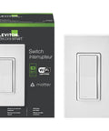 Decora Smart WiFi Light Switch With Matter Compatibility, Hands Free Voice Control With Alexa Google Assistant And Siri, Wireless or Wired 3 Way Neutral Wire Required White D315S1RW packaging and switch
