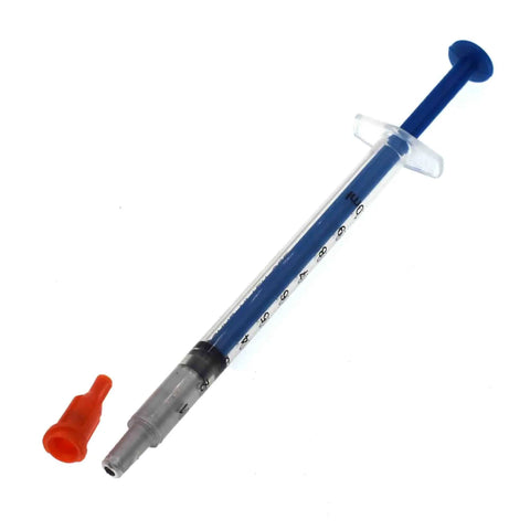 Dope Silver Conductive Glue Paste For PCB Repair And Electronics Fixing 0.2ml syringe with blue plunger and red cap
