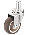 Heavy Duty Swivel Rubber Caster Wheels Dead Quiet Furniture Roller Replacement Set Of Five M11 Threaded Stem with TPR wheel.