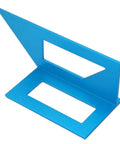 No Sweat Precision 45 And 90 Degree Miter Gauge Layout Tool Rock Solid Aluminum Alloy Woodworking Saddle Square in blue.