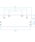 Diagram of Flat Drop Mounting Plate for 9000 Series Door Closer in Black With Parallel Arm Mount Heavy Duty Surface Mount Plate