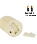 Flameless Battery Operated Pillar Candles Set Of 12 Real Wax Pillars with battery compartment and AA batteries shown