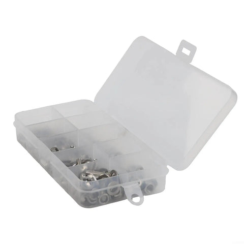 320 Piece Stainless Steel Hex Socket Screws Nuts Bolts Kit 304 Rust Resistant Round Flat Head Washer Assortment in clear box