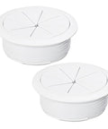 Top Tier White Desk Grommet 2 Pack No Fuss Cable Hole Cover For Office Setup 2 Inch Cord Organizer with clean design.