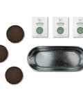 Organic Indoor Herb Garden Kit With Basil Cilantro And Chives Copper Windowsill Planter Coconut Husk Growing Medium