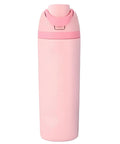Insulated Stainless Steel Water Bottle With Built-In Straw, Leak-Proof Seal, BPA-Free, Pink Color