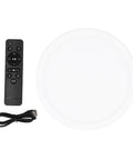 Depisuta 22cm Electric Rotating Turntable Display Stand With Led Colorful Light, remote control, and USB cable.