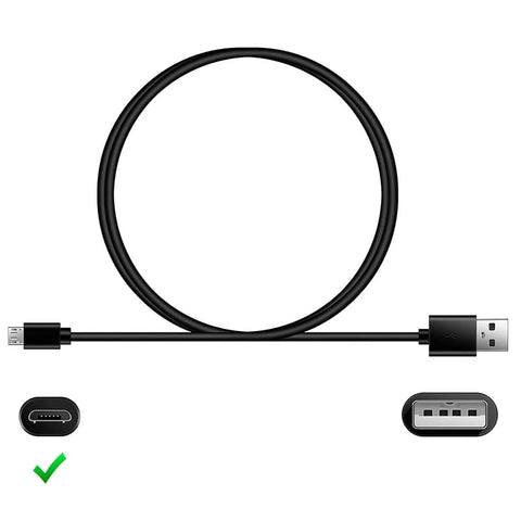 Micro USB Charging Cable Charger Power Cord For Garmin Approach R10 Portable Golf Launch Monitor With Built In Lithium Ion Battery Power Supply And Worldwide 100 To 240 Volt Input, USB and micro USB details