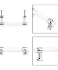 5 Inch Center To Center Polished Chrome Cabinet Pulls Set Of 5 With Clear Acrylic Inserts Zinc Alloy Handles for kitchen use