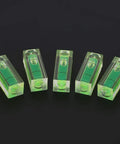 Ycauty 5PCS Small Bubble Level 15*15*40MM Mini Square Spirit Level Picture, transparent acrylic levels with green liquid.